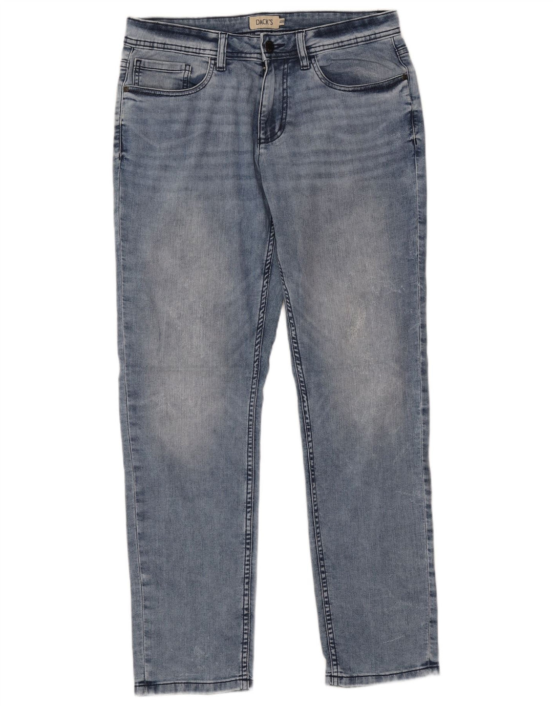 Calça jeans feminina Dack's Tapered IT 48 XL W34 L32 azul algodão