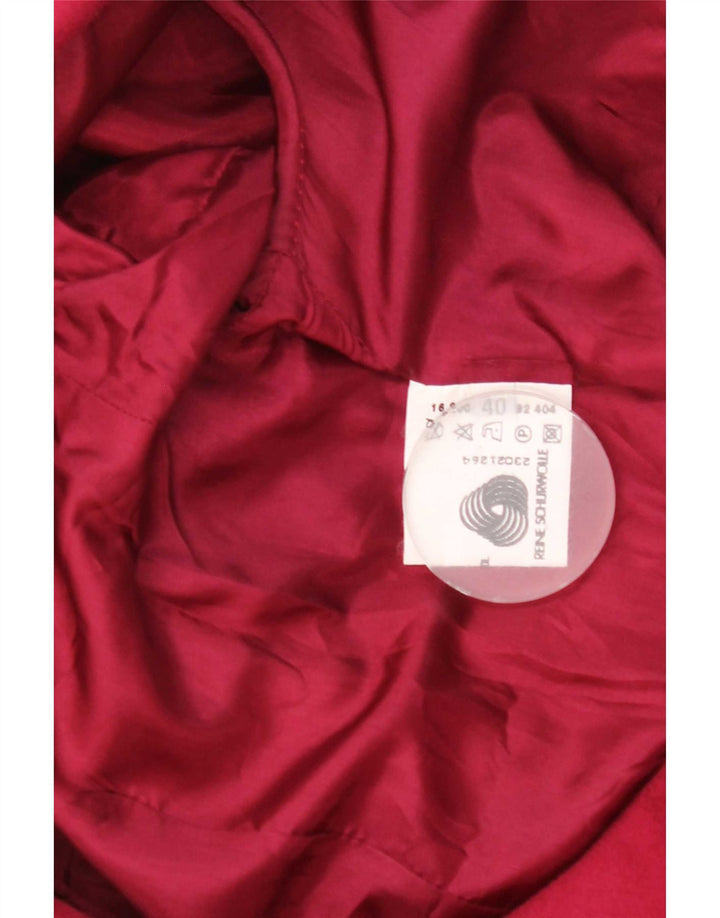 Jaqueta blazer feminina vintage com peito duplo UE 40 lã de carneiro vermelha média