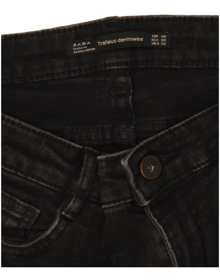 ZARA Jeans Slim Feminino EU 40 Médio W30 L28 Preto
