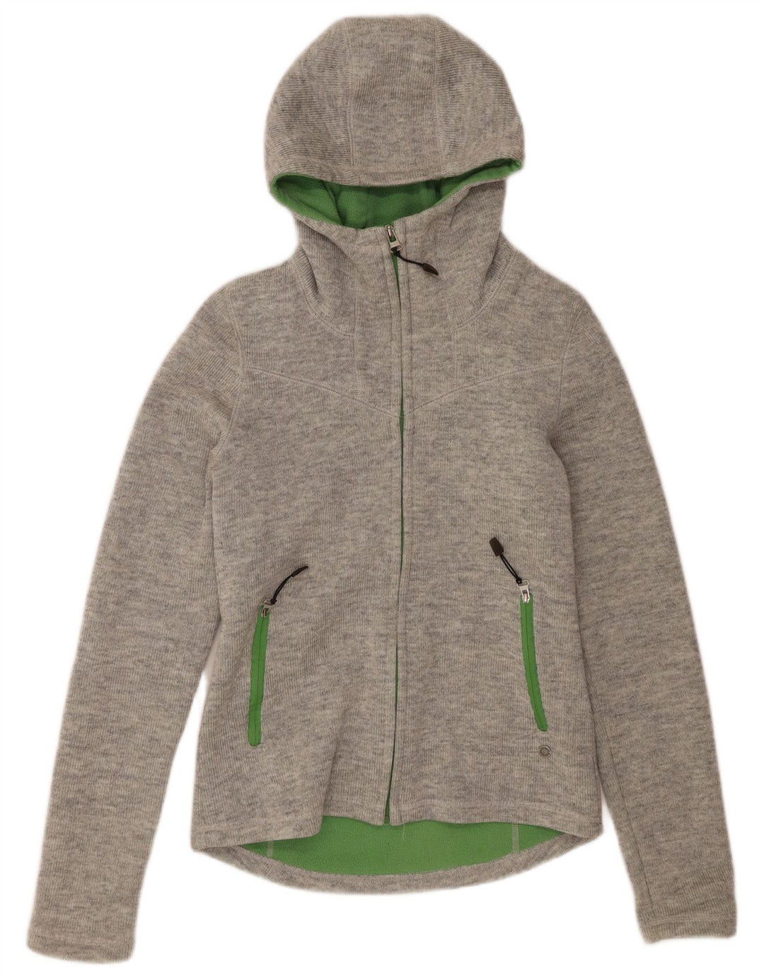Jaqueta bomber feminina de malha com capuz Bench UK 12 cinza médio acrílico