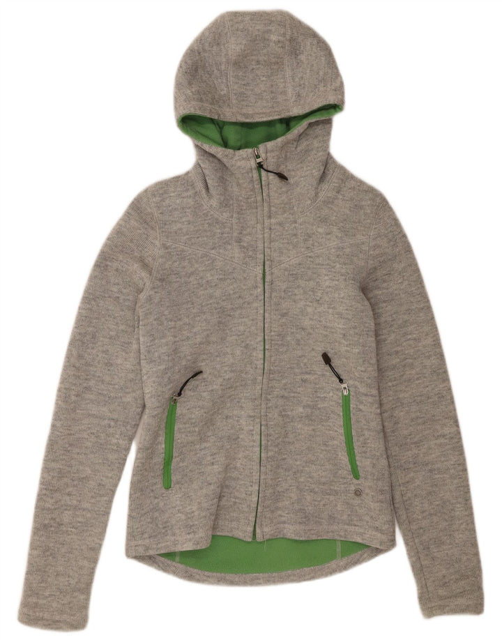 Jaqueta bomber feminina de malha com capuz Bench UK 12 cinza médio acrílico
