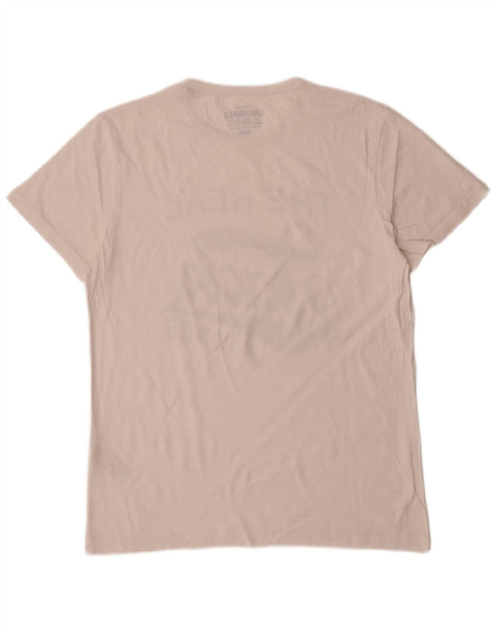 Camiseta gráfica masculina Jack & Jones Top médio algodão branco