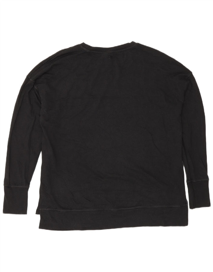 Sweaty Betty feminino oversized moletom Reino Unido 14 algodão preto médio