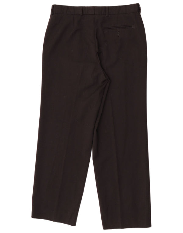 Calça masculina Marks & Spencer St. Michael Straight Suit W32 L28 Lã Preta