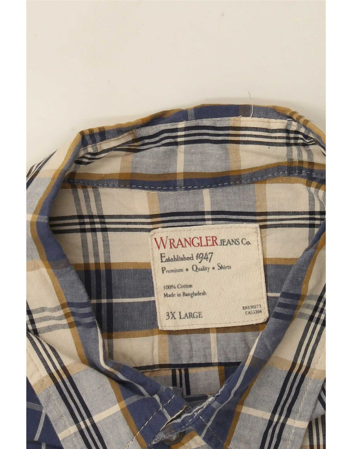 Camisa masculina Wrangler 3XL algodão xadrez azul marinho