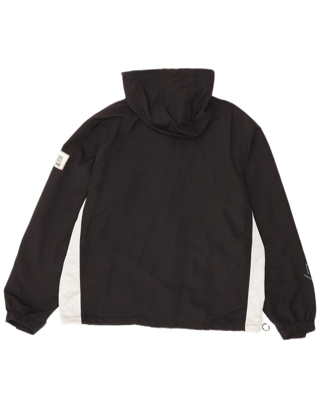 Jaqueta de chuva masculina Murphy & Nye com capuz gráfico Reino Unido 40 grande bloco colorido preto