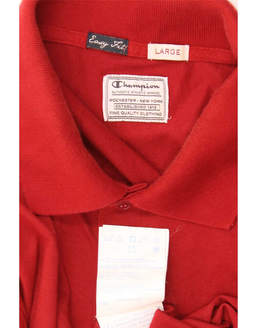 Camisa polo masculina Champion Easy Fit grande algodão vermelho