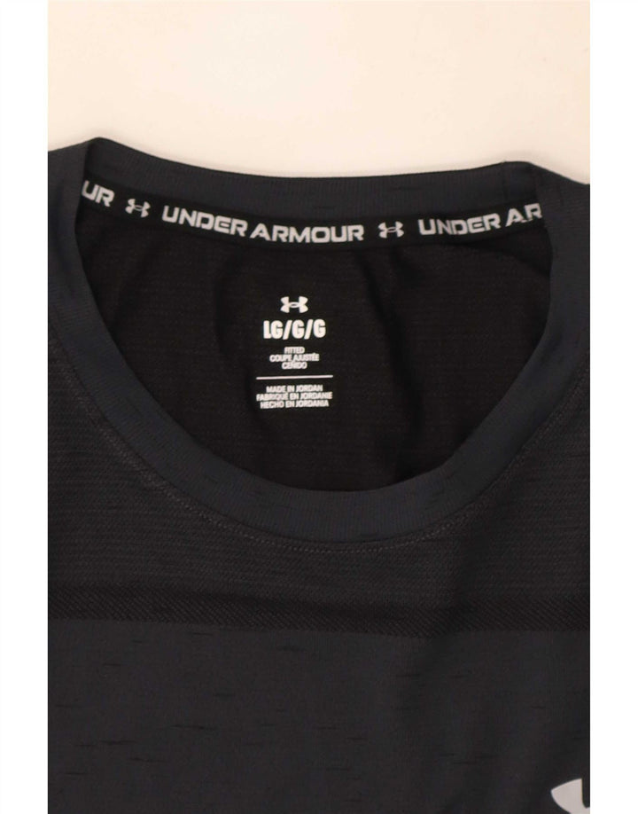 Under Armour Camiseta masculina justa grande cinza manchada