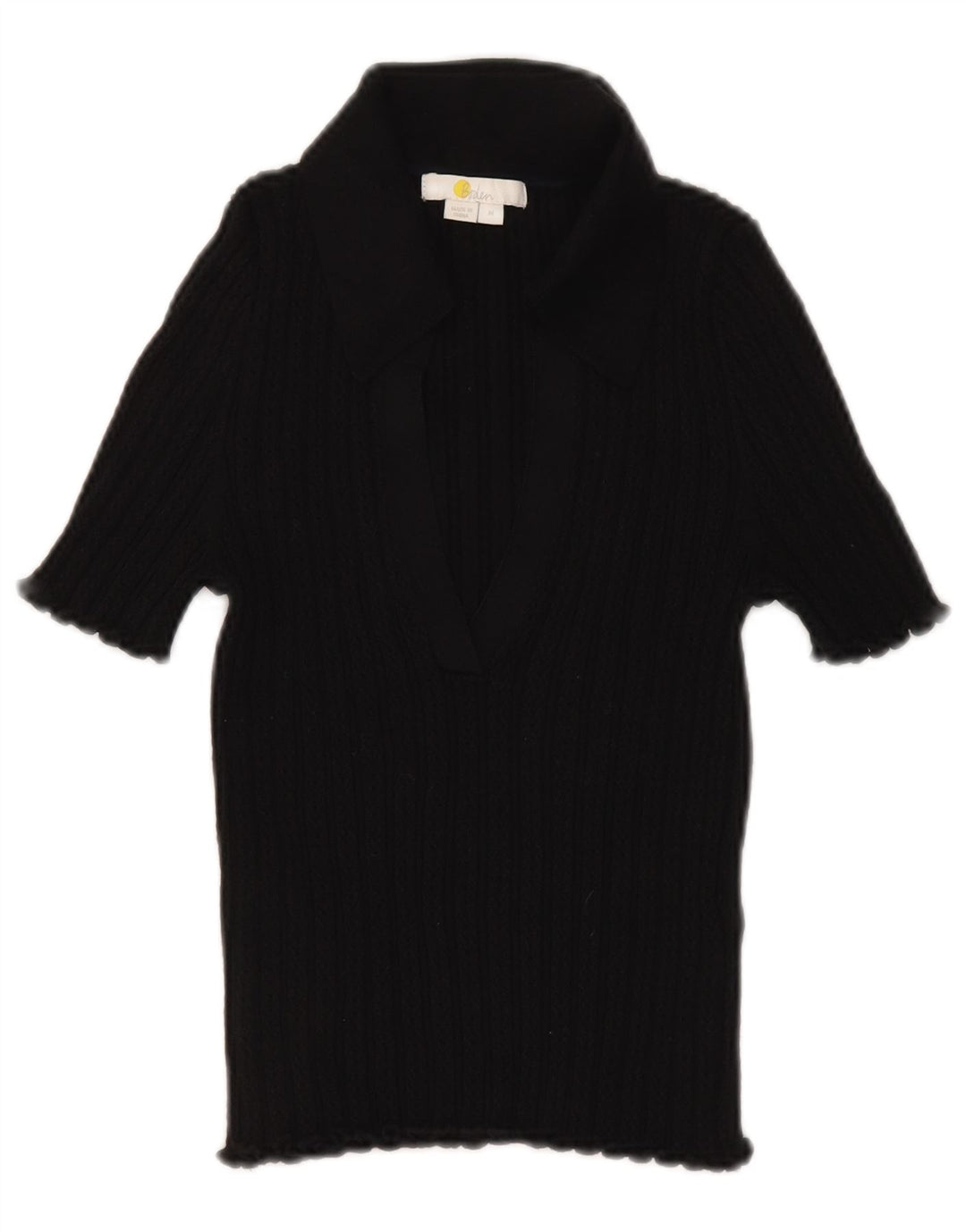 Camisa polo feminina Boden UK 12 algodão preto médio