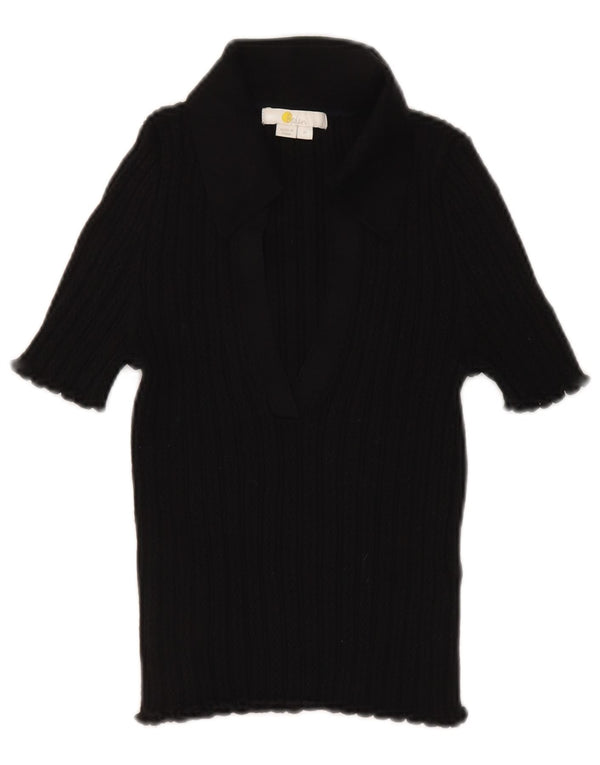 Camisa polo feminina Boden UK 12 algodão preto médio