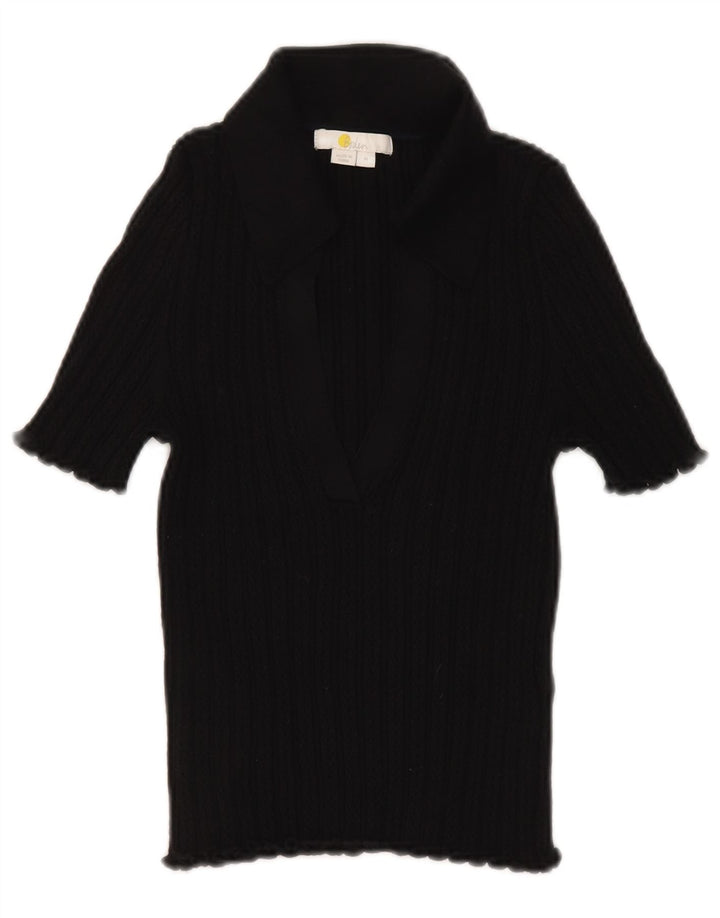 Camisa polo feminina Boden UK 12 algodão preto médio