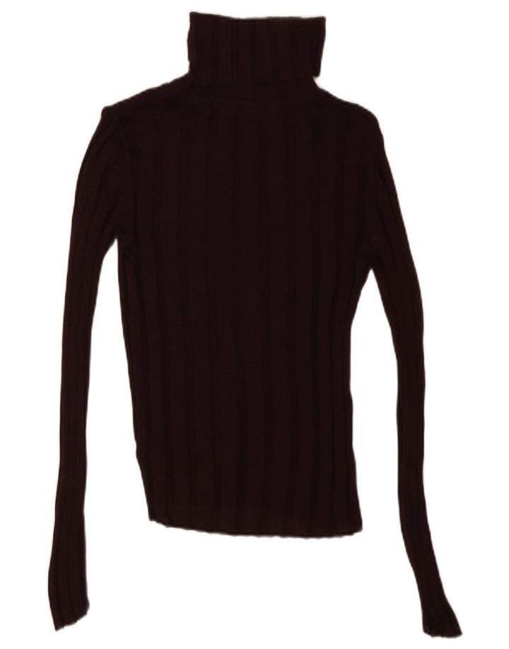 Blusa feminina Zara com gola redonda, top UK 10 pequeno Borgonha Lyocell