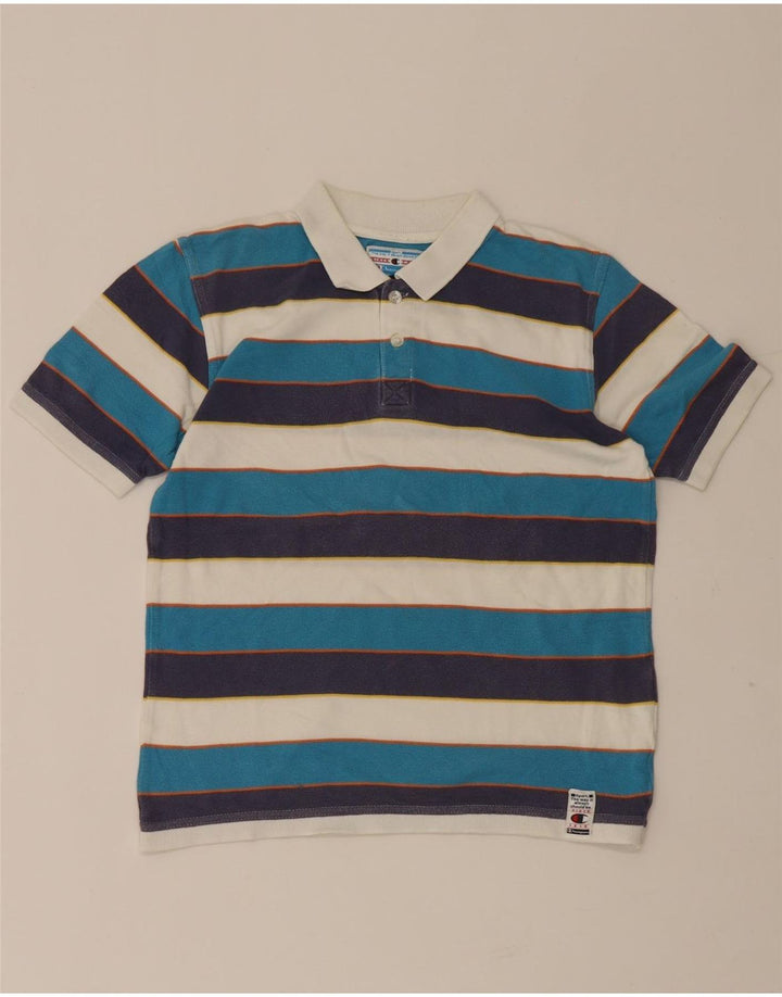 Camisa polo masculina Champion 9-10 anos algodão listrado multicolorido