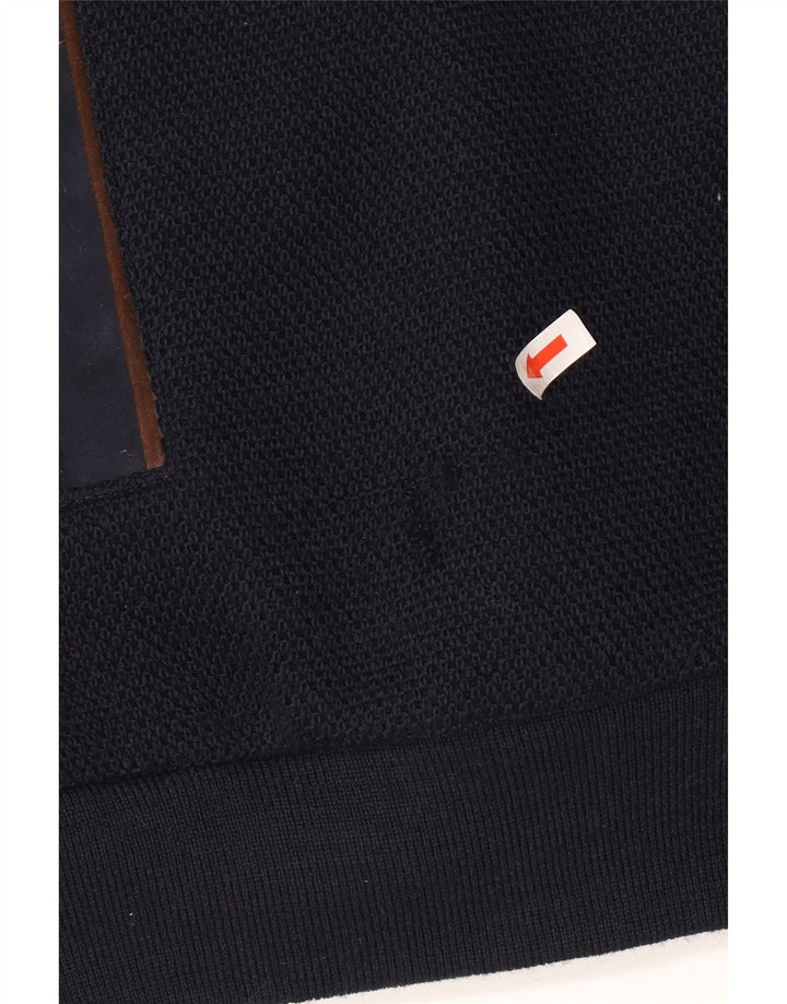 Jaqueta bomber masculina Breidhof de malha EU 54 2XL lã azul marinho