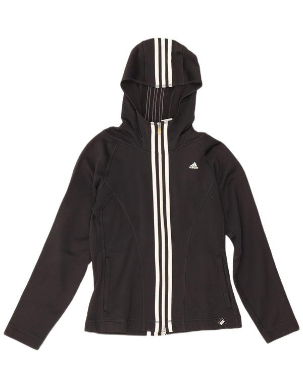 Adidas Womens Climawarm Zip Hoodie Sweater UK 10 Pequeno Poliéster Preto