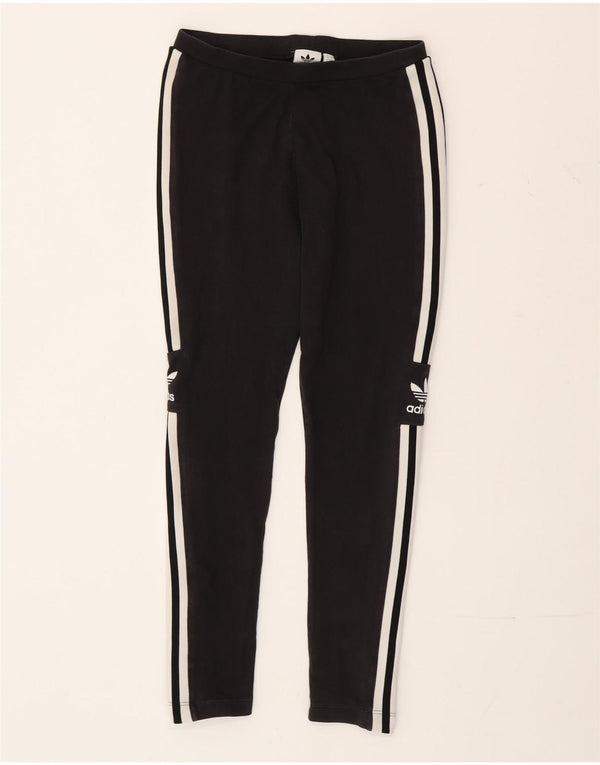 Leggings Adidas Femininas UK 10 Pequenas Algodão Preto