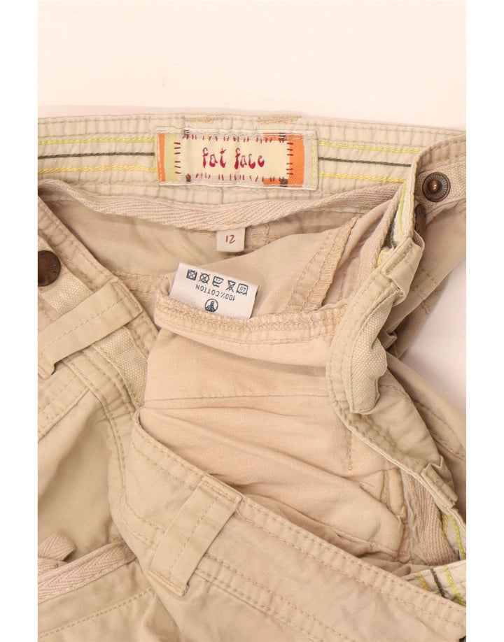 Bermuda cargo feminina Fat Face UK 12 médio W32 algodão bege