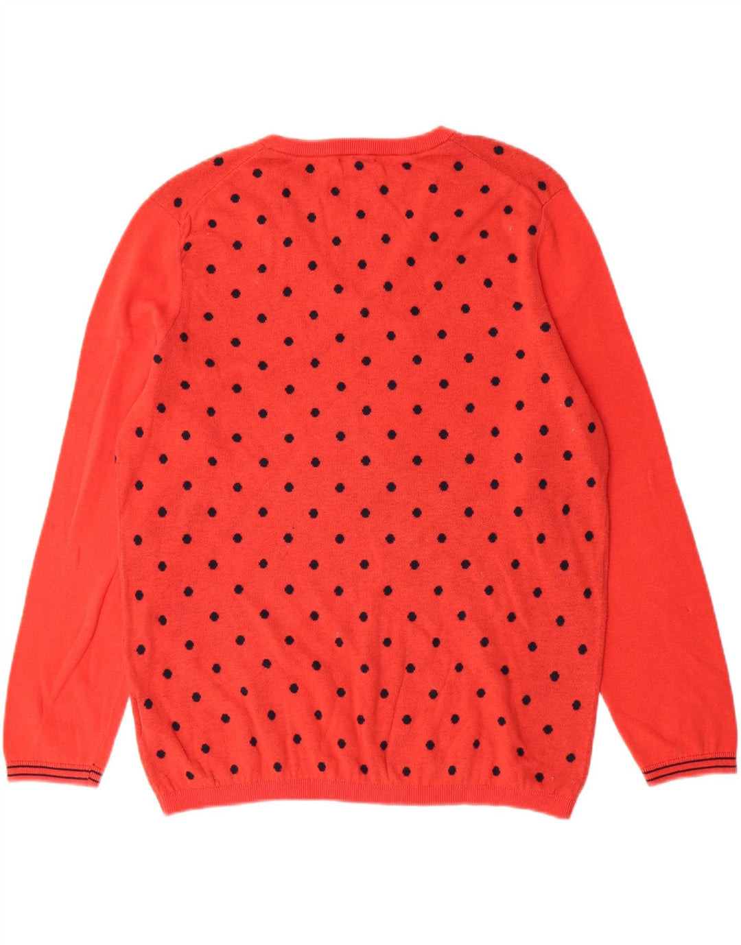 TOMMY HILFIGER Womens V-Neck Jumper Sweater UK 18 XL Red Polka Dot Cotton Vintage Tommy Hilfiger and Second-Hand Tommy Hilfiger from Messina Hembry 