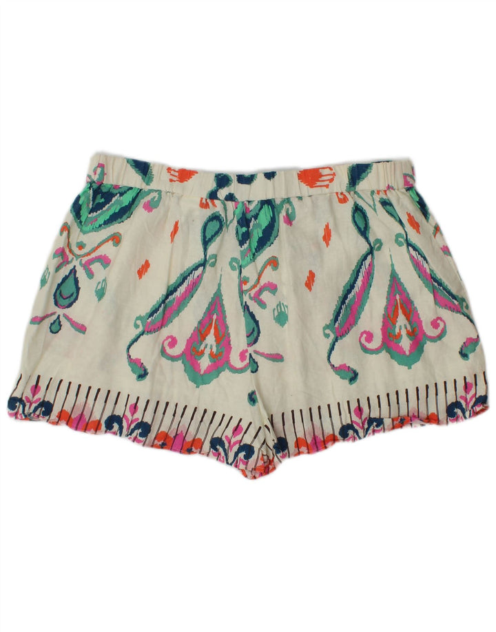 Calça quente feminina Zara 2XL W38 linho Ikat branco