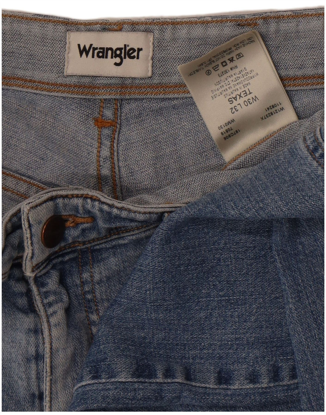 Wrangler Masculino Texas Straight Jeans W30 L32 Azul Algodão