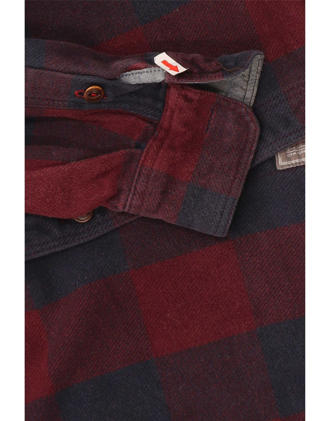 Fat Face Mens Classic Fit camisa de flanela pequena xadrez vermelha de algodão