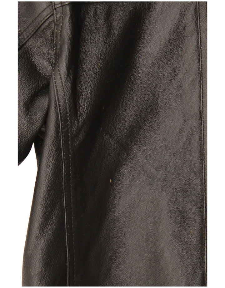 Jaqueta de couro Ben Sherman Boys 9-10 anos pequena couro preto