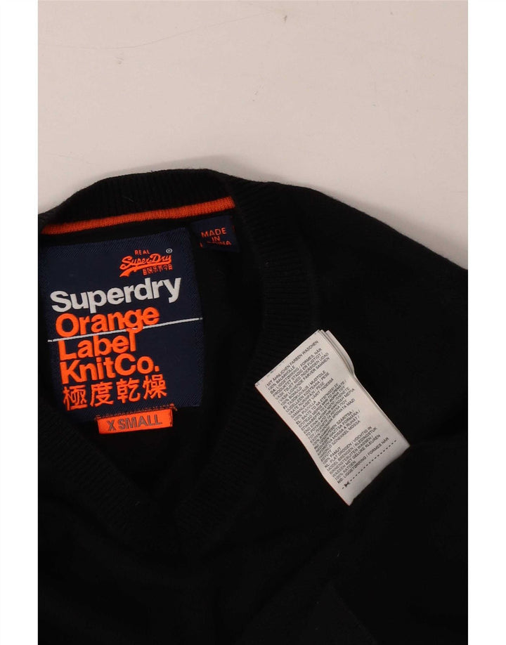 Suéter masculino Superdry com decote em V XS preto algodão