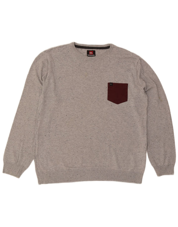 Suéter masculino Quiksilver com gola redonda XL algodão cinza