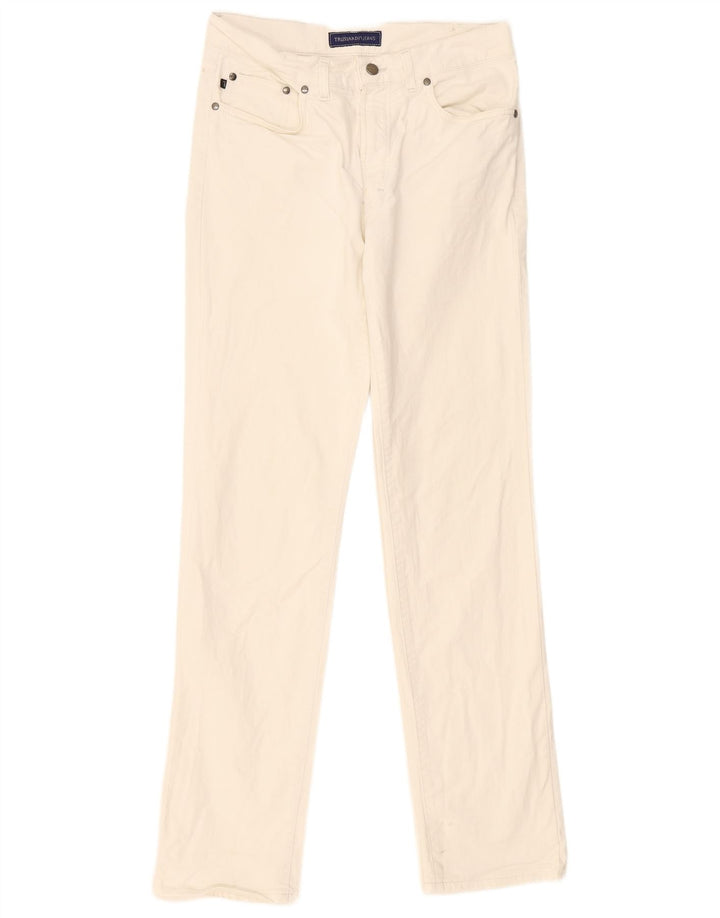 Jeans retos masculinos TRUSSARDI W33 L33 algodão branco