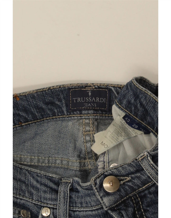 Jeans femininos TRUSSARDI Bootcut W27 L29 algodão azul