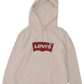 Suéter feminino com capuz gráfico LEVI'S Reino Unido 14 algodão branco médio