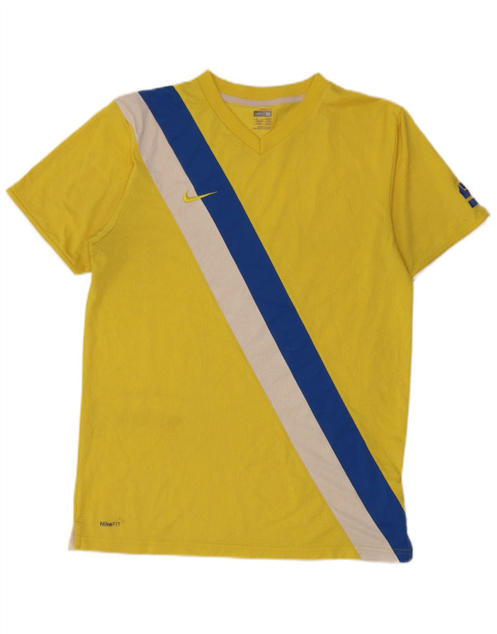 Camiseta gráfica masculina Nike UK 39/41 poliéster colorblock amarelo médio