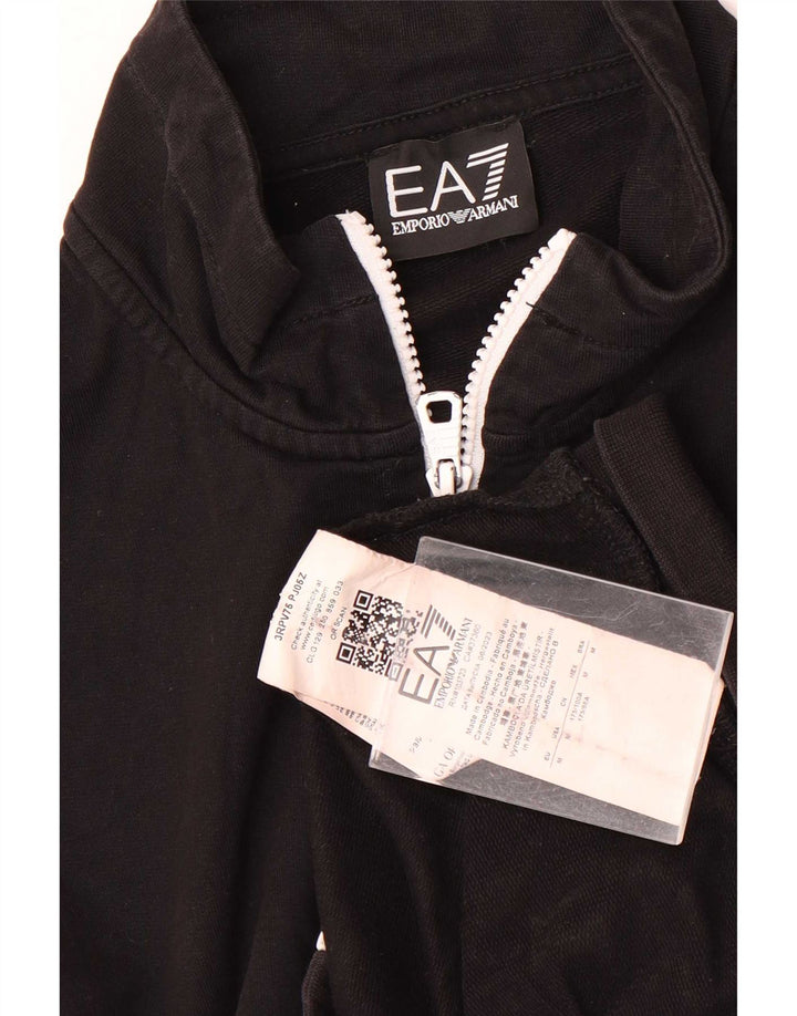 Jaqueta masculina de agasalho gráfico Emporio Armani de algodão preto médio