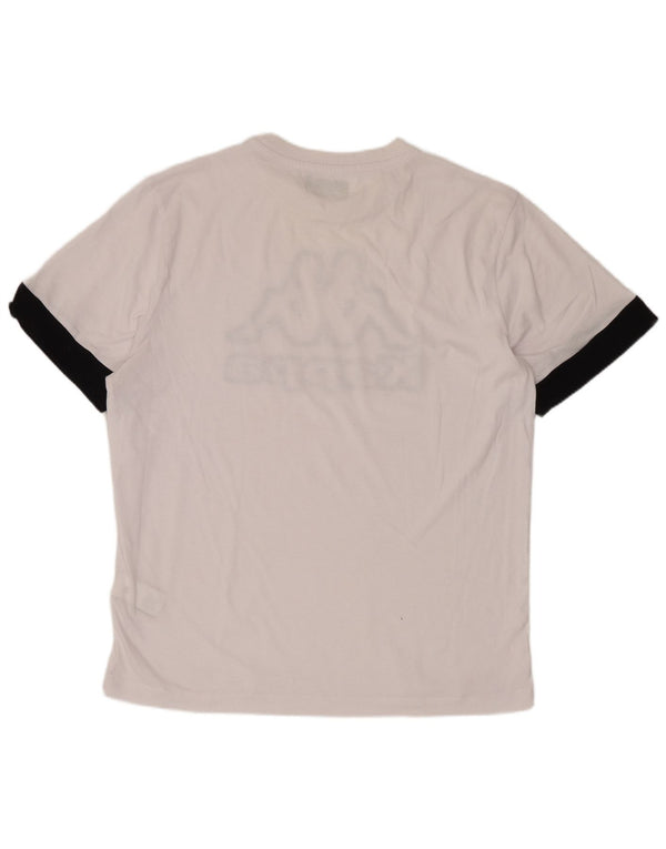 Camiseta gráfica masculina Kappa Top médio algodão branco