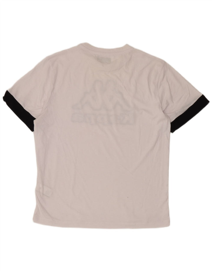 Camiseta gráfica masculina Kappa Top médio algodão branco