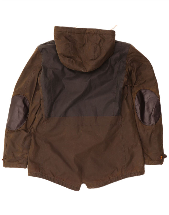 Jaqueta masculina de algodão encerado com capuz Barbour Reino Unido 40 grande marrom