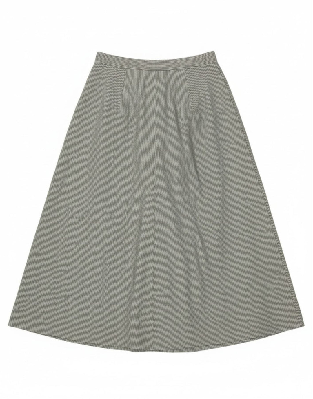 Saia alargada feminina vintage IT 46 grande poliéster listrado verde W30