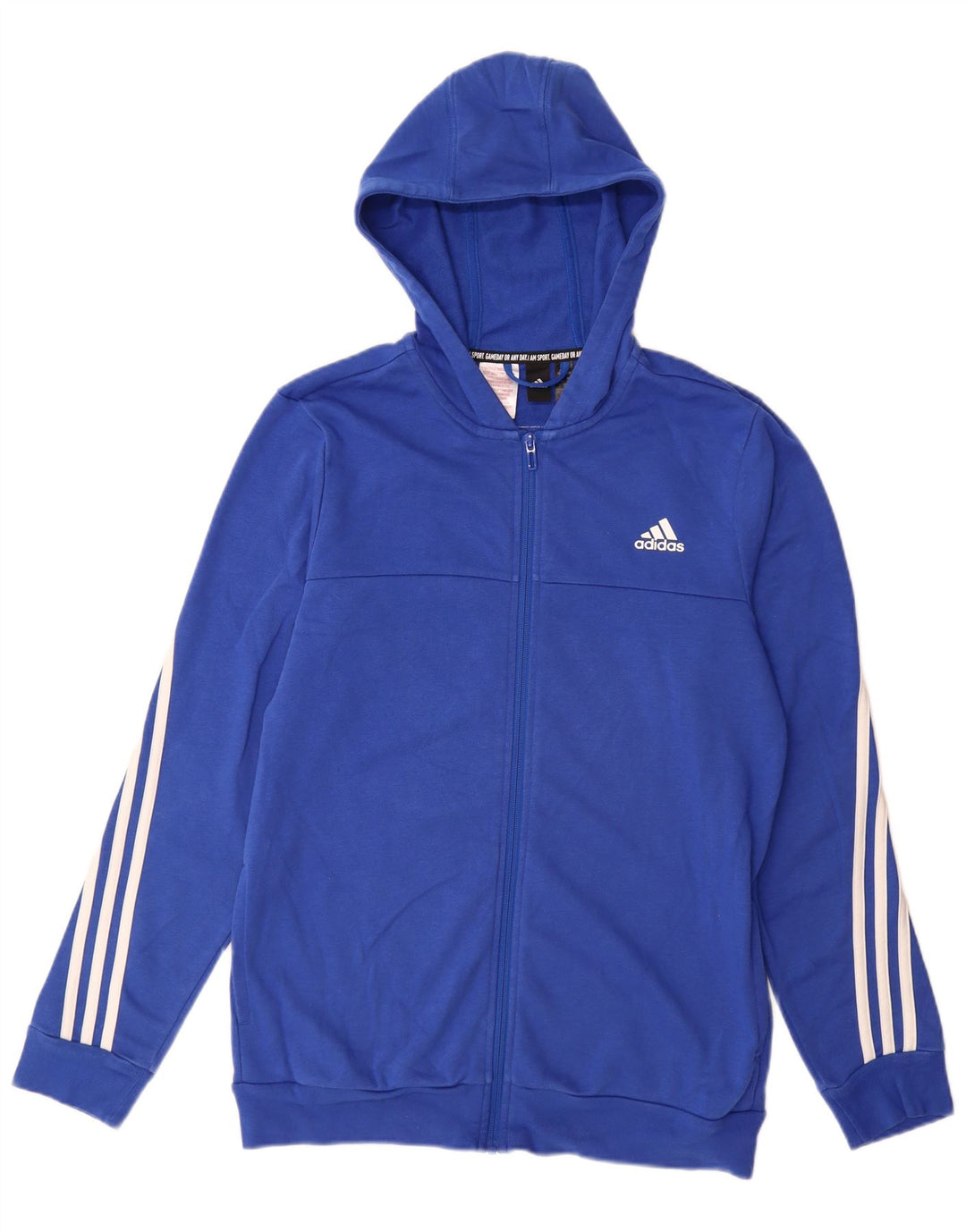 Suéter adidas masculino com capuz e zíper 15-16 anos azul algodão