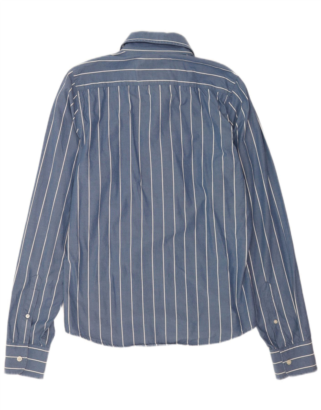 Camisa masculina Hollister grande algodão listrado azul