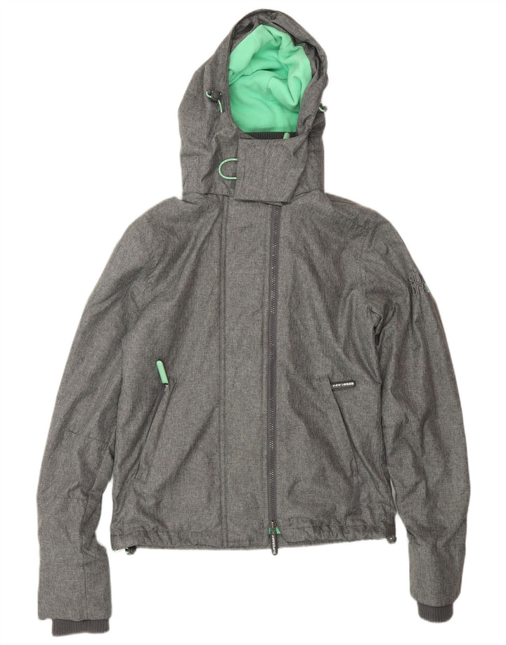 Jaqueta corta-vento feminina SUPERDRY The Windcheater Graphic UK 8 pequena cinza