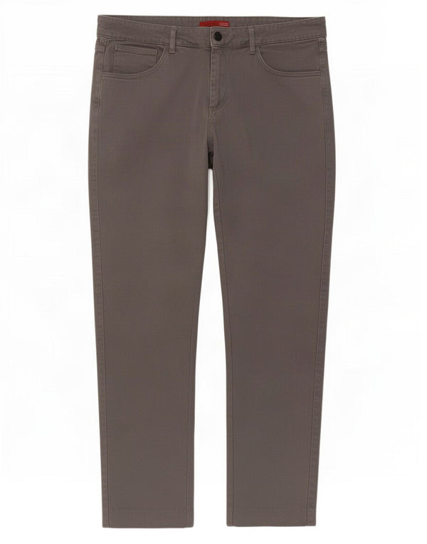 Zara Calça masculina reta casual EU 46 XL W36 L30 cinza algodão
