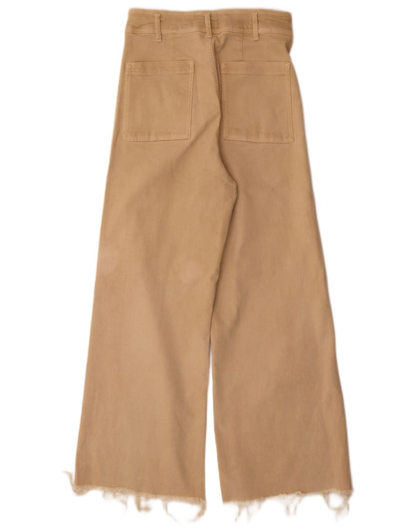 Calça jeans feminina Zara com perna larga EU 40 médio W30 L31 bege