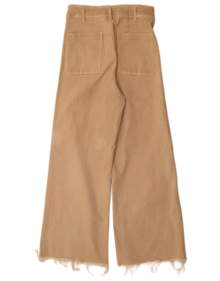 Calça jeans feminina Zara com perna larga EU 40 médio W30 L31 bege