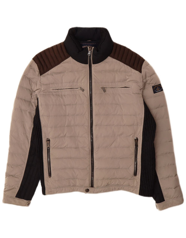 Jaqueta acolchoada masculina Amerigo Vespucci UK 40 grande cinza colorblock poliamida