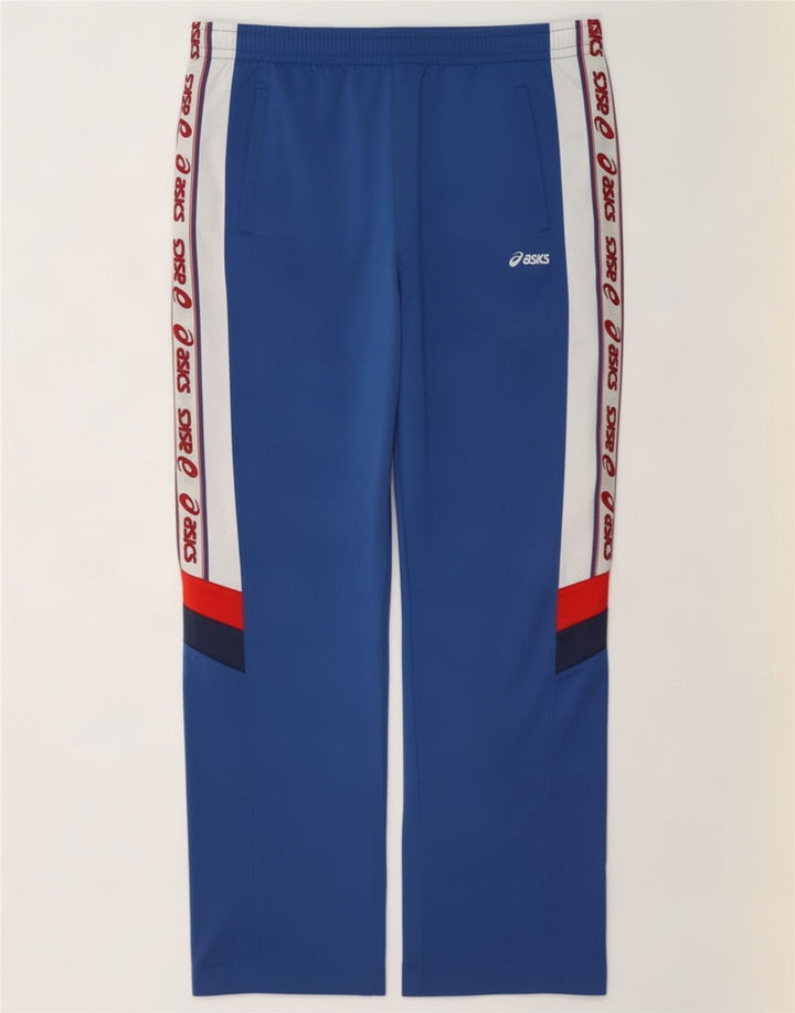 Calças de treino gráfico masculino Asics grande azul colorblock poliéster