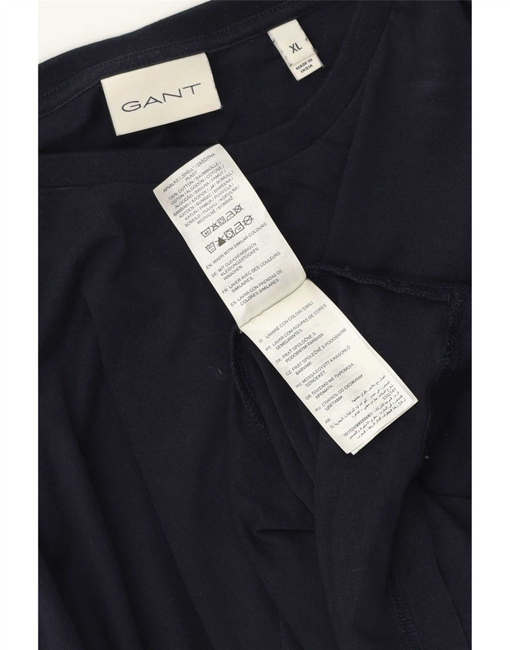 Gant Mens Top Manga Longa XL Azul Marinho Algodão