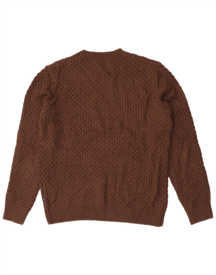 Suéter masculino Jack & Jones com gola redonda grande acrílico marrom