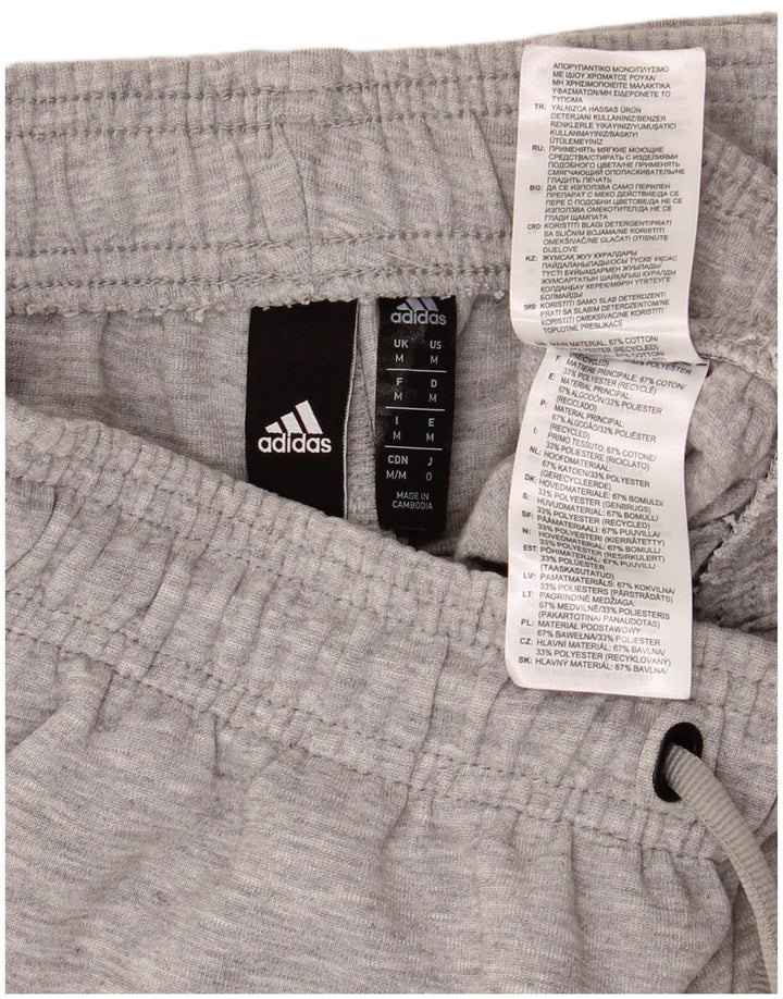 Shorts esportivos masculinos Adidas algodão cinza médio