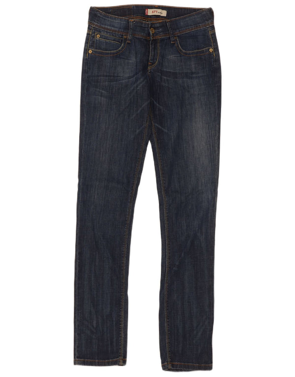 Calça jeans feminina Levi's 571 Slim W28 L34 azul marinho algodão