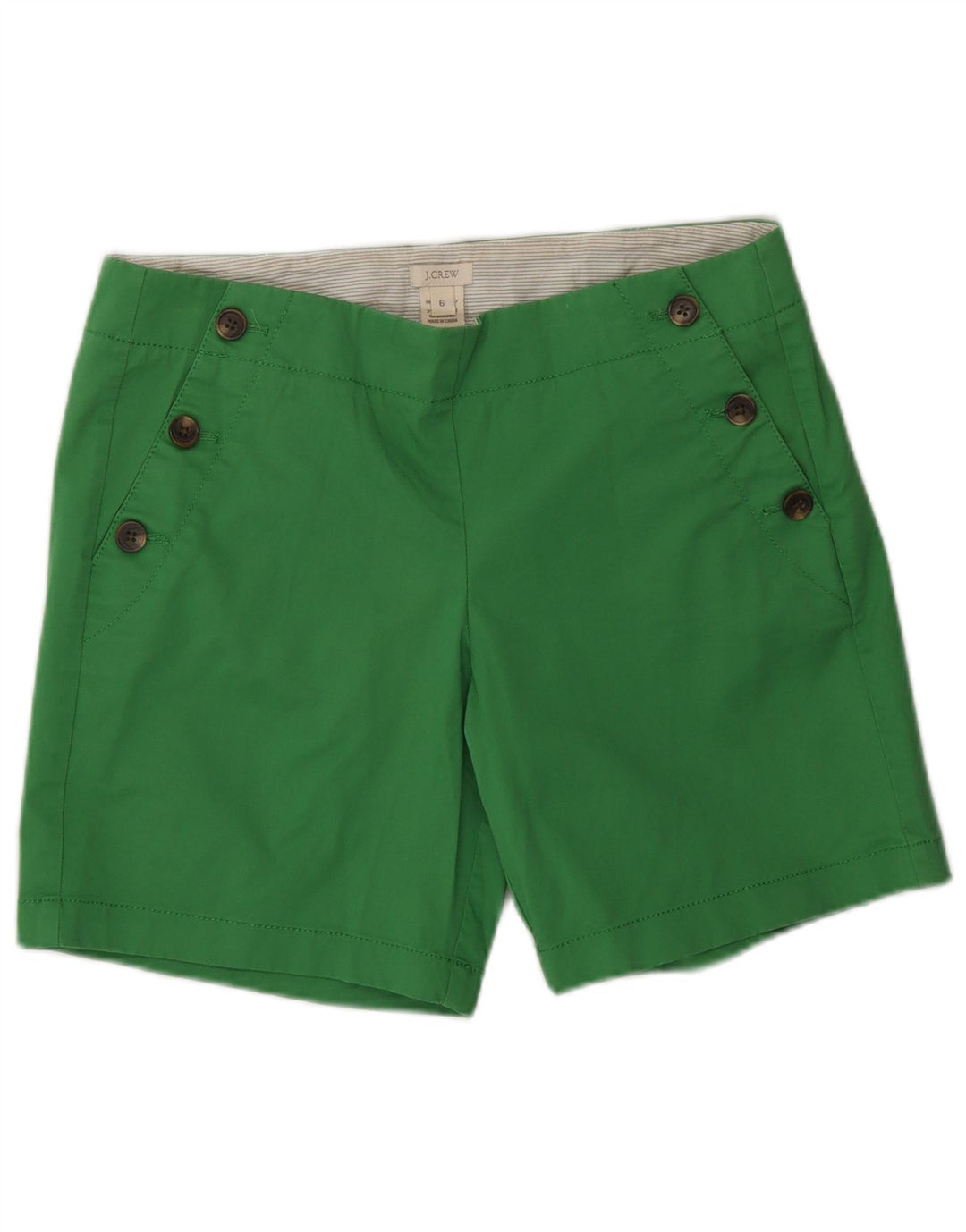 J. Crew Shorts Chino Feminino US 6 Médio W30 Algodão Verde